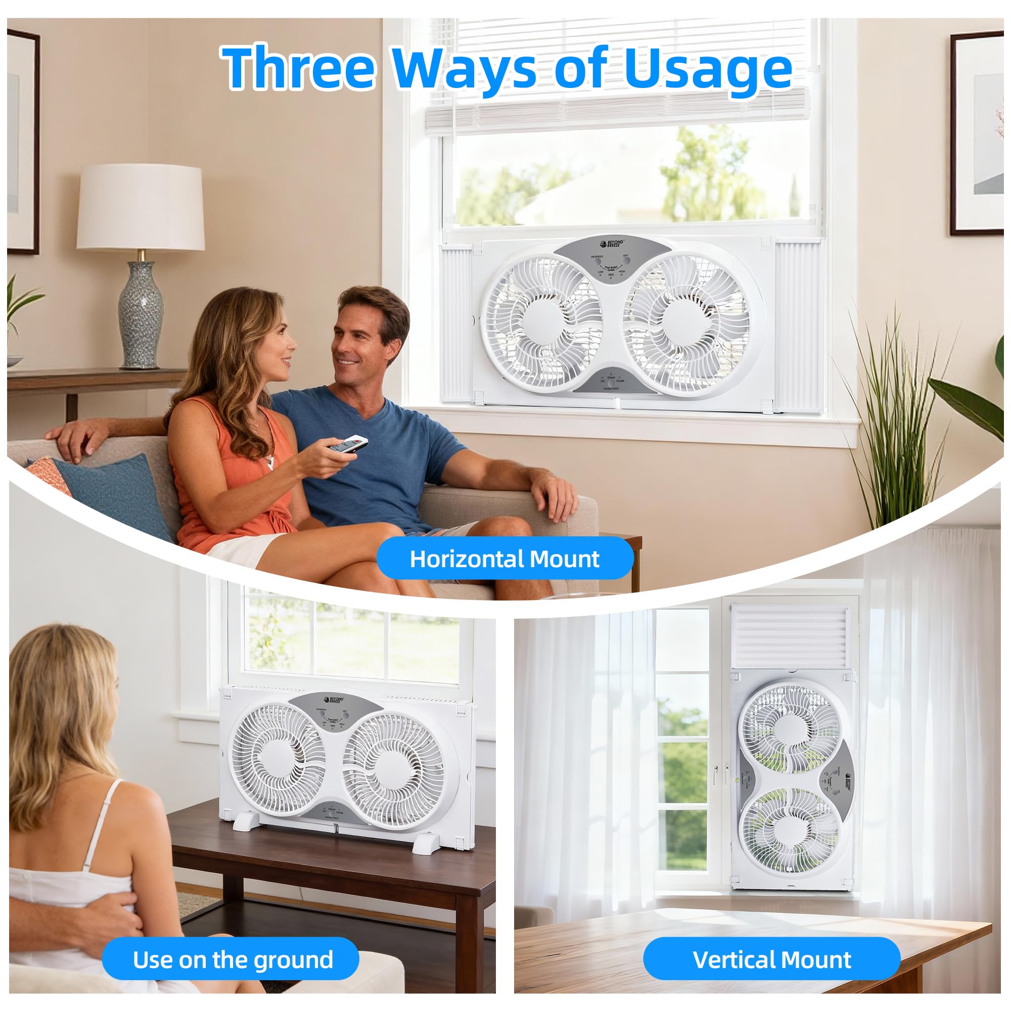 Beyond Breeze adjustable-width window fan fitting varied openings
