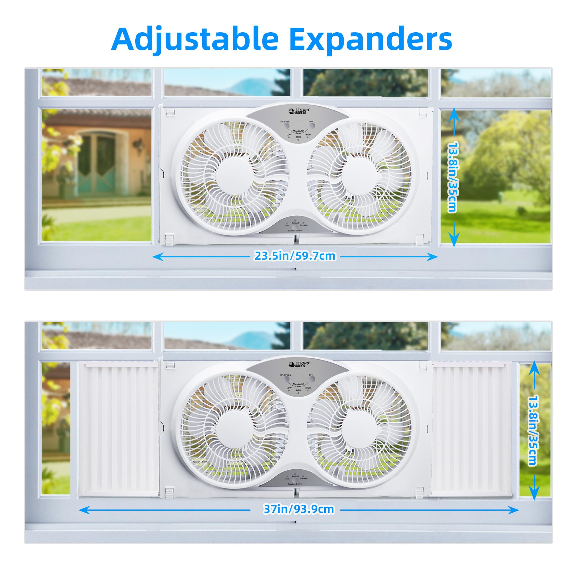 Beyond Breeze window fan with remote control for easy adjustments