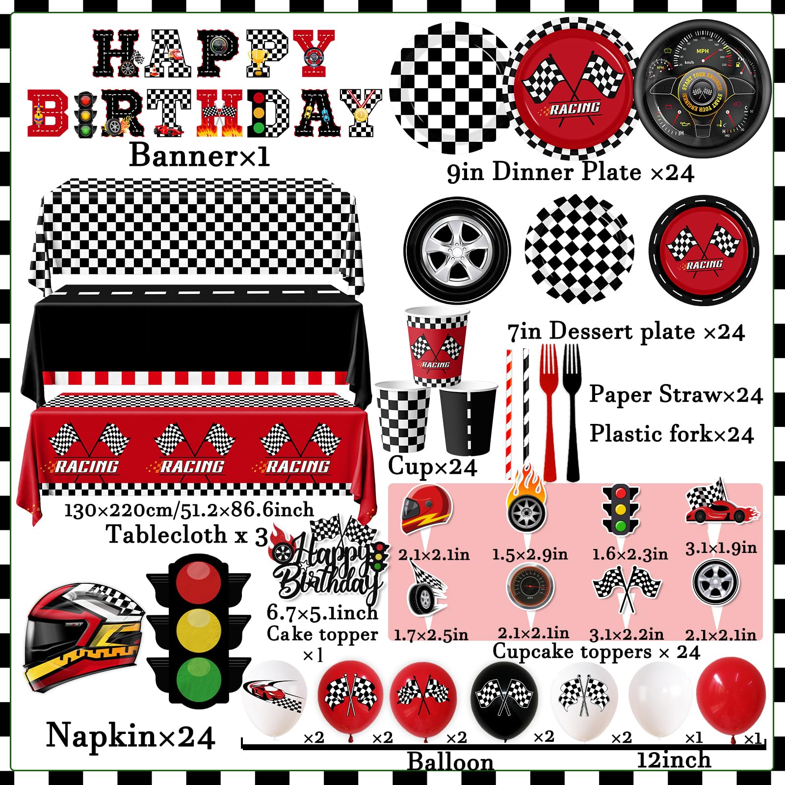 Bezkega latex balloons create a festive race-themed backdrop with durable, leak-free design.