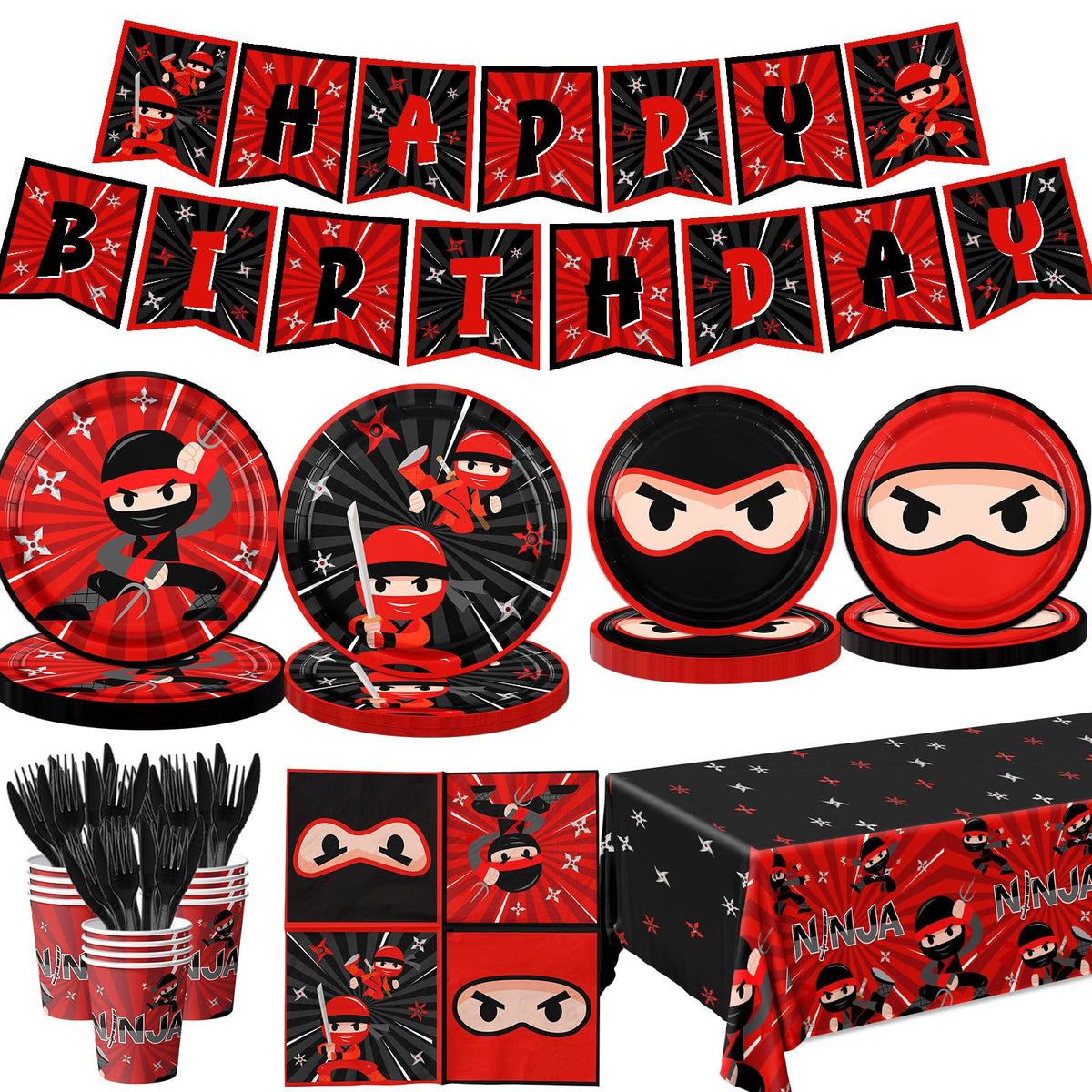 Bezkega Ninja Birthday Banner – bold focal decor for photos and party atmosphere.