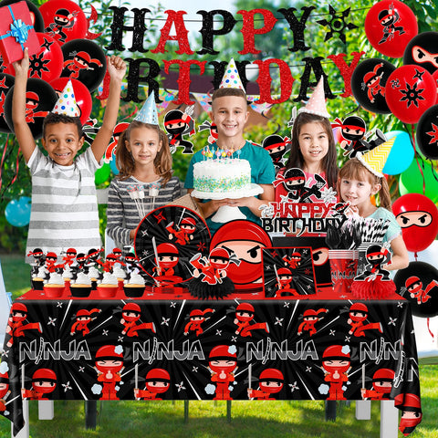 Bezkega ninja balloons create festive atmosphere and quick decor accents.