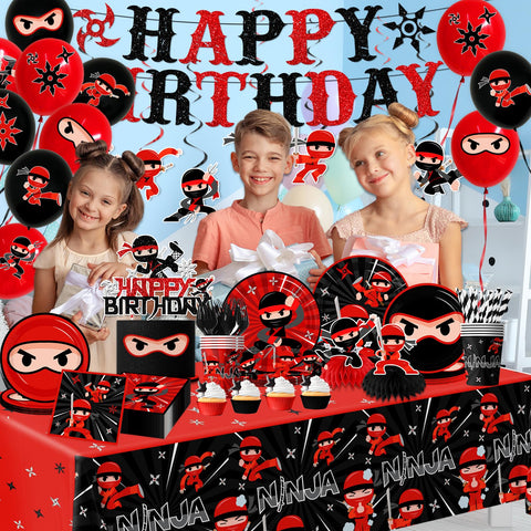Bezkega ninja party cups offer leak-resistant beverage service for kids' ninja party.
