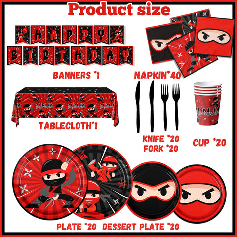 Bezkega Ninja Tablecloth – plastic cover protecting surfaces during a ninja party.