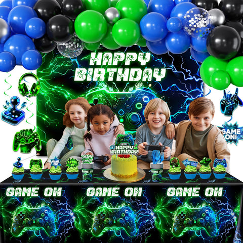 Bezkega video game birthday tableware set makes serving quick and cohesive
