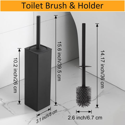 BGL standing toilet brush holder in black saves counter space