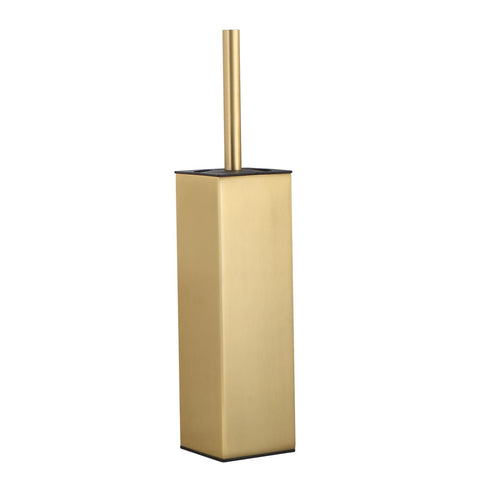 BGL standing toilet brush with brushed gold square design for modern bathroom organization.