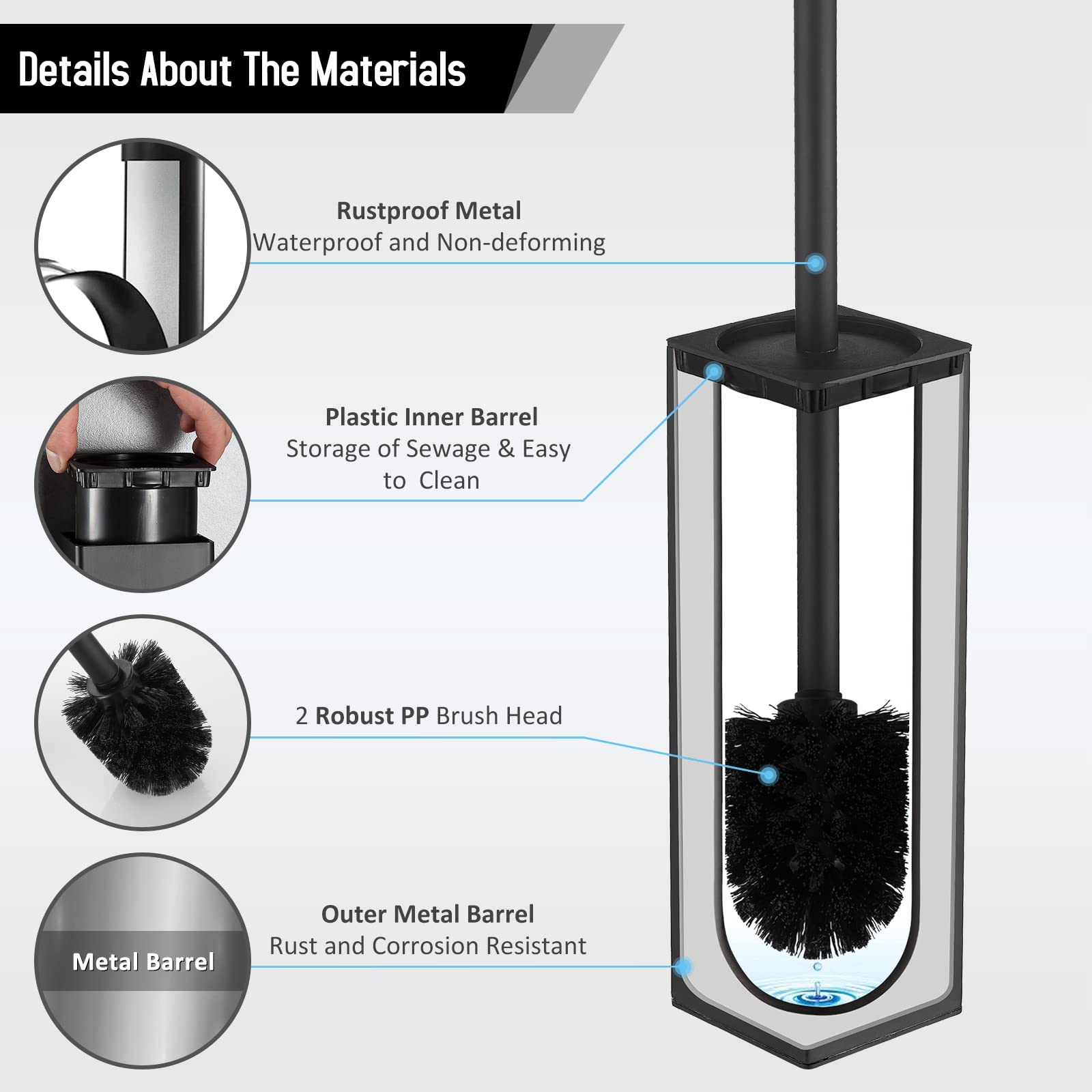BGL toilet brush holder set in bathroom corner saving space