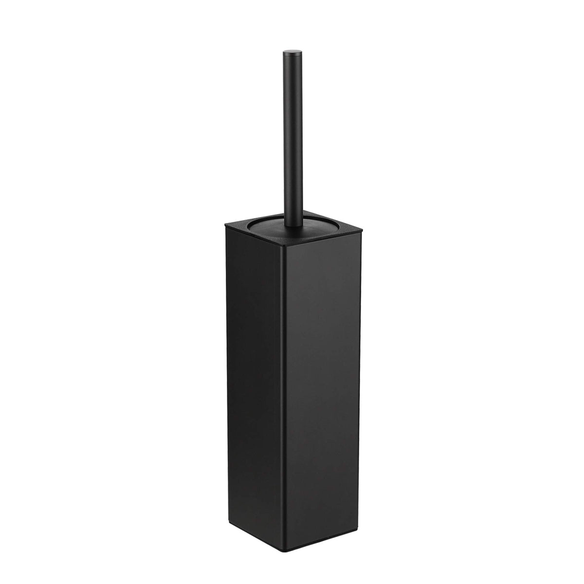 BGL toilet brush with matte black square holder, space-saving bathroom organizer