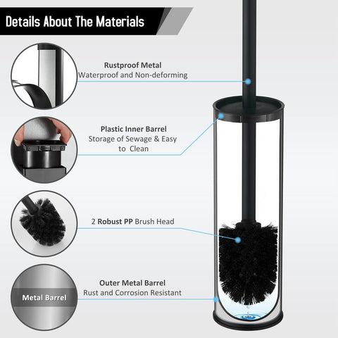 BGL two black bristle heads offer replacement convenience and longer brush life.