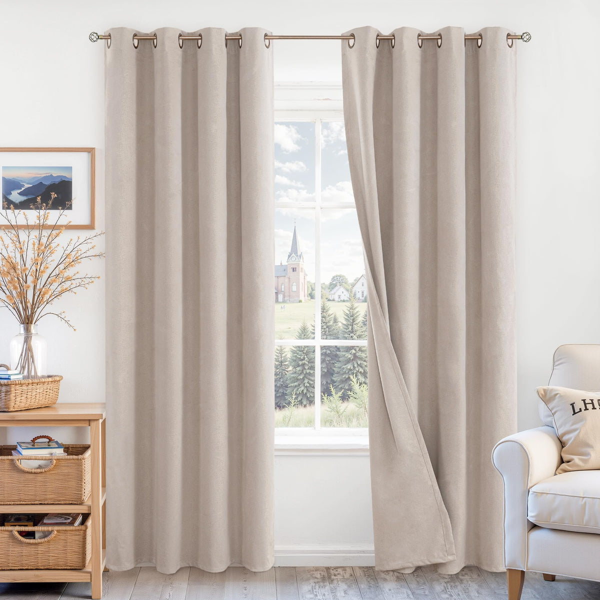 BGment 100% blackout curtains two-panel set for full privacy
