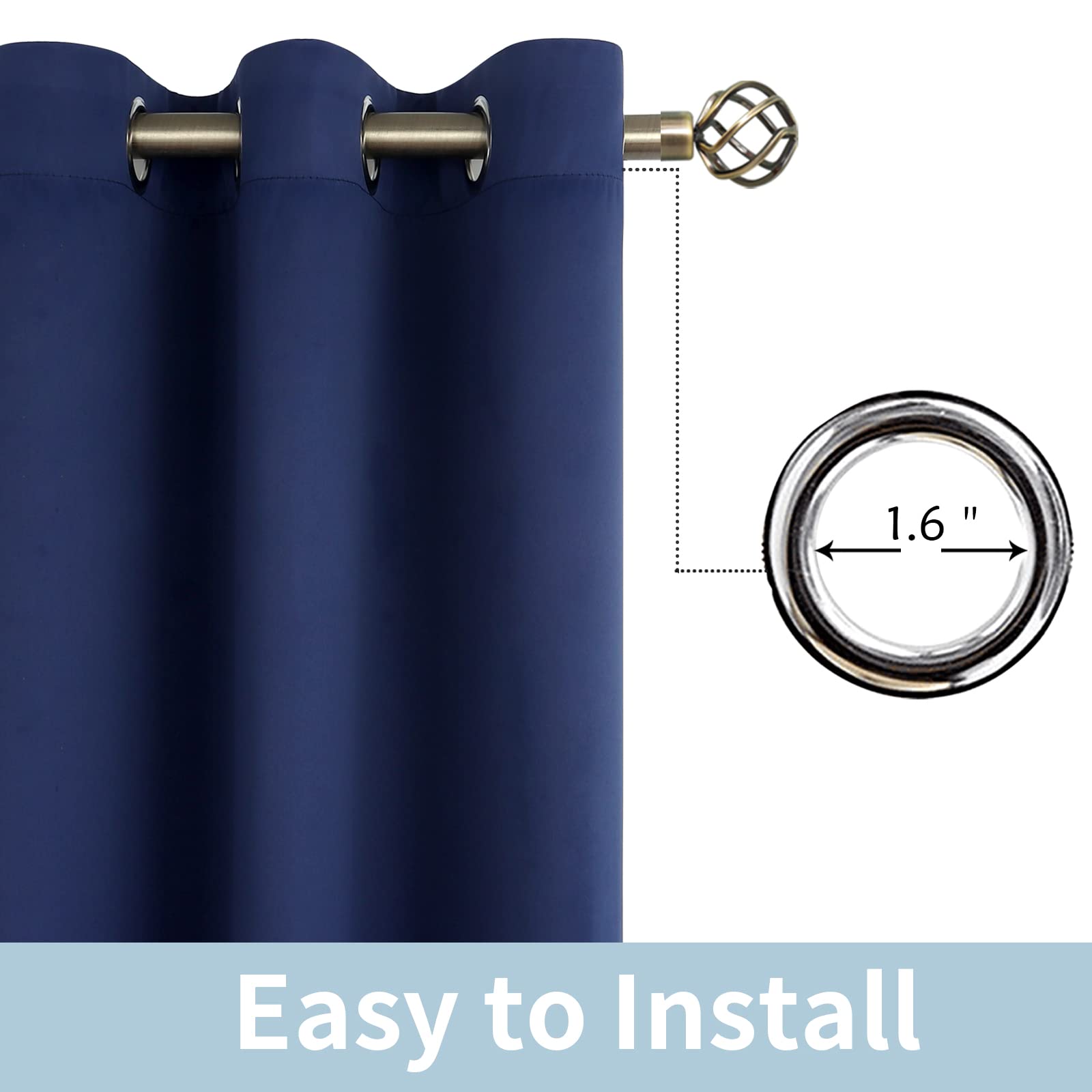 BGment curtain features 14 metal grommets for sturdy hanging.