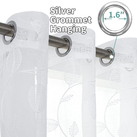 BGment embroidered leaf-pattern drapes add subtle elegance.
