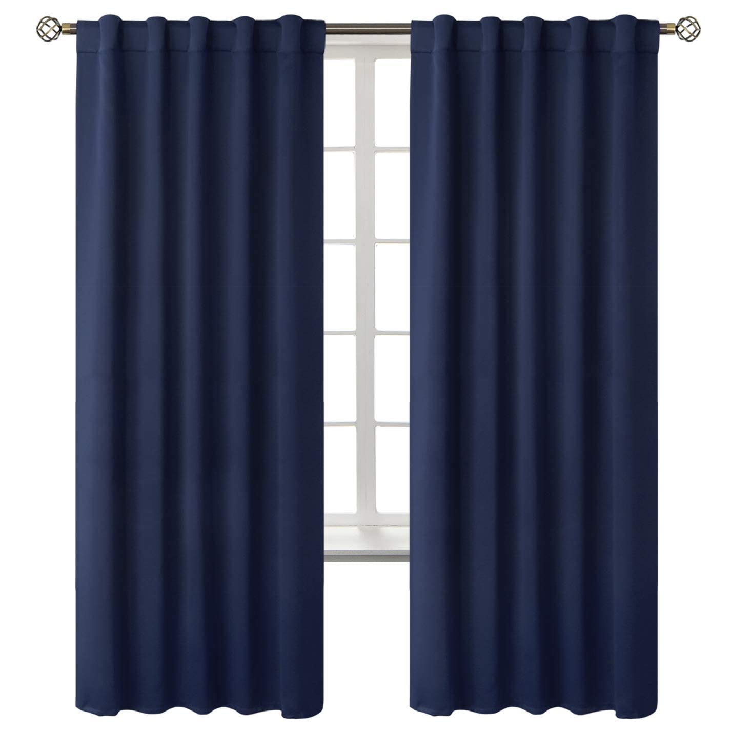 BGment navy blue curtains block sun while protecting furniture color.