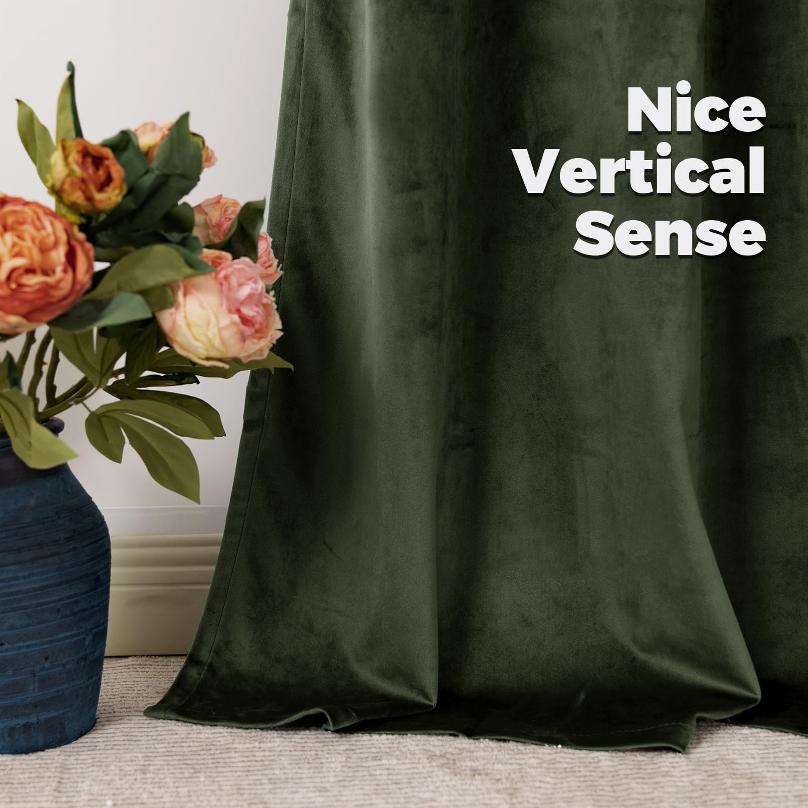 BGment olive green velvet curtains darkening effect for cozy movie nights