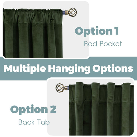 BGment olive green velvet curtains thermal-insulated design suggests energy efficiency benefits