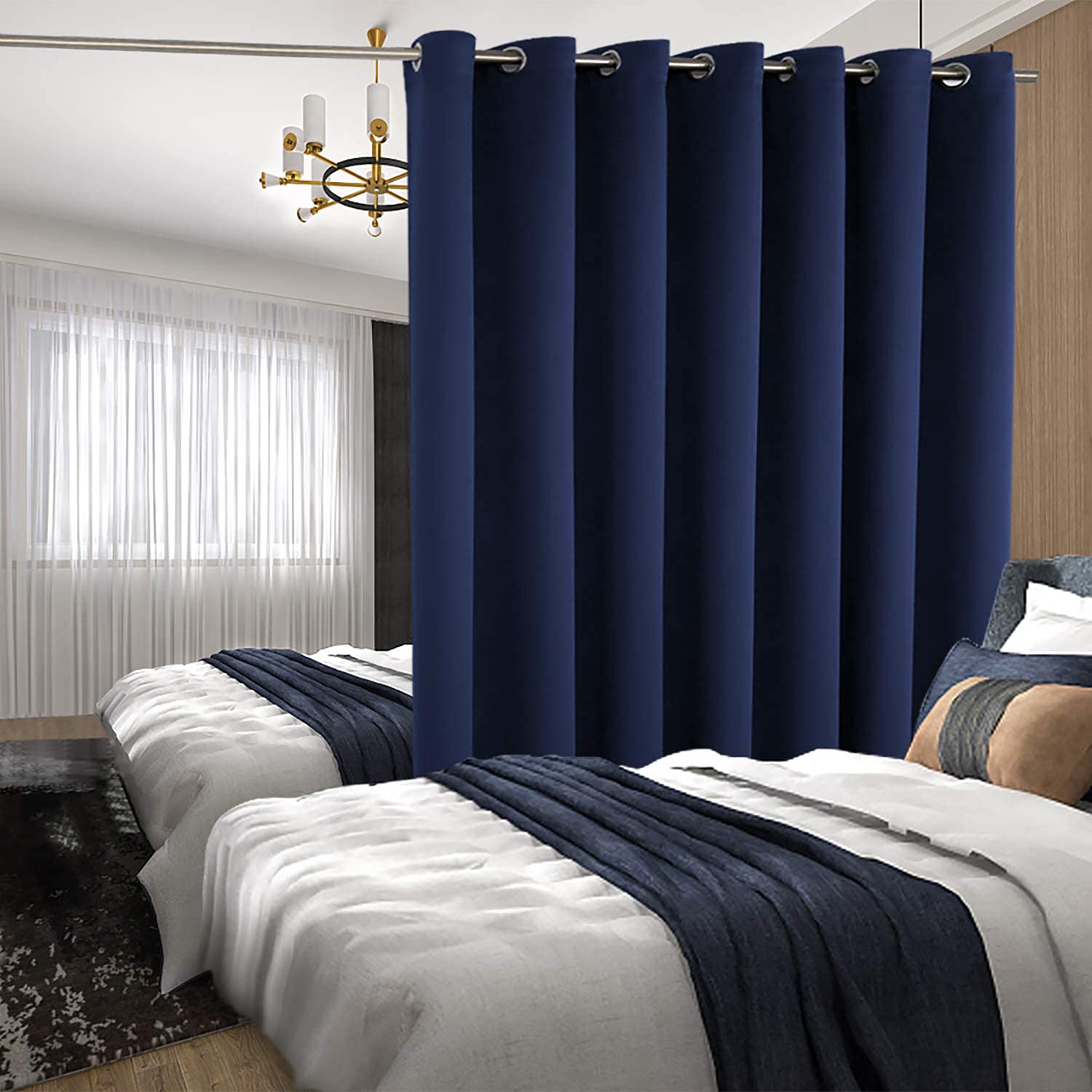 BGment room divider curtain provides private space in shared rooms.