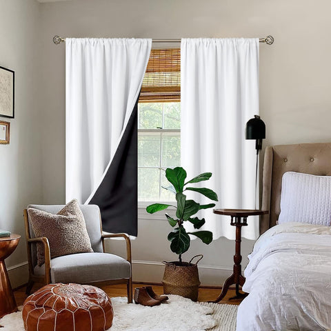 BGment white blackout curtains, 104-inch width, wrap windows for full privacy.