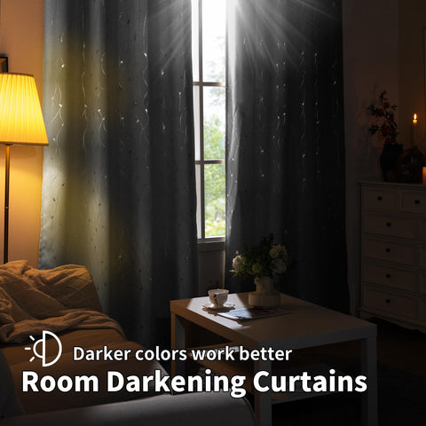 BGment window curtains provide privacy and block glare from the outdoors.
