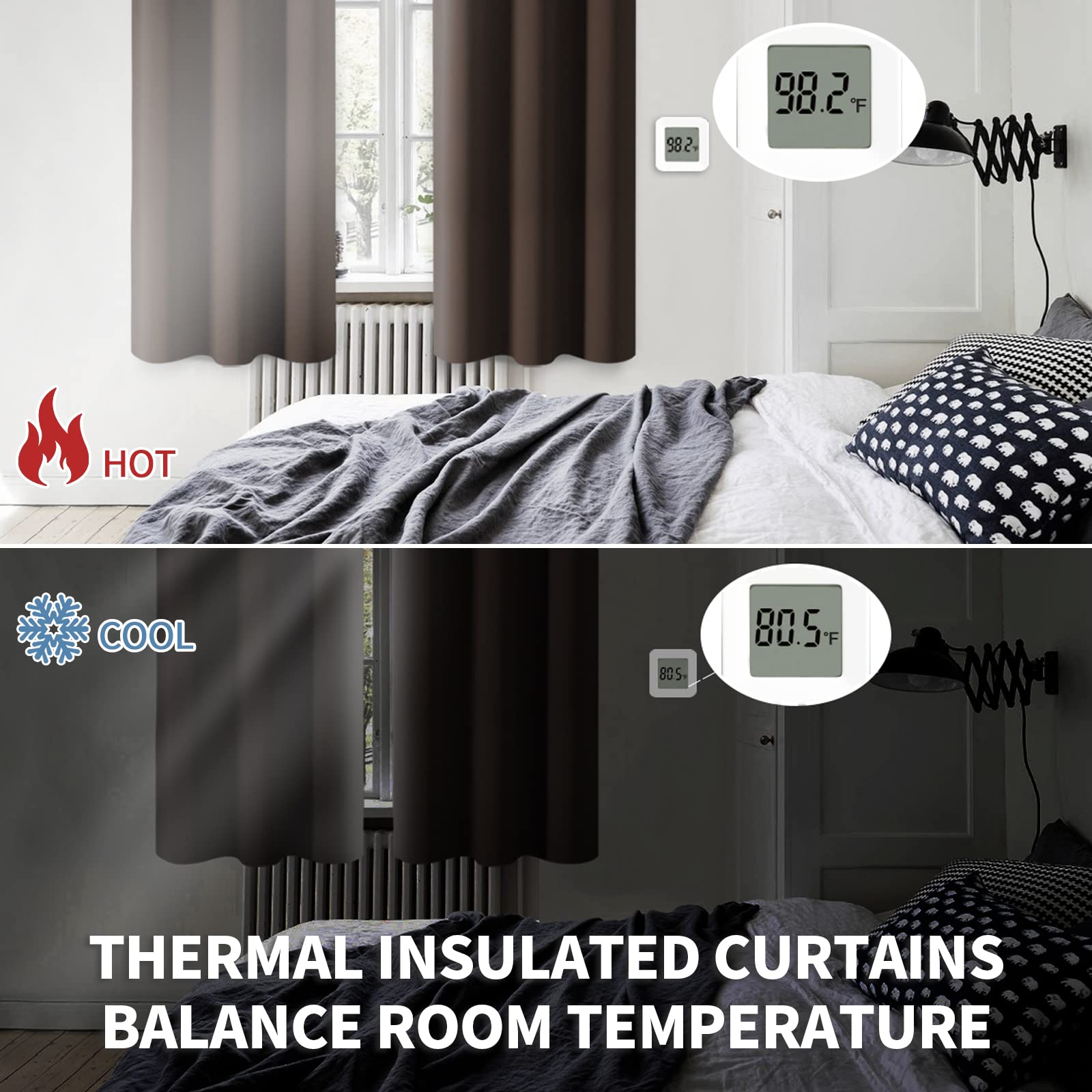 Sunlight blocked for calmer mornings and reduced glare with room-darkening curtains.