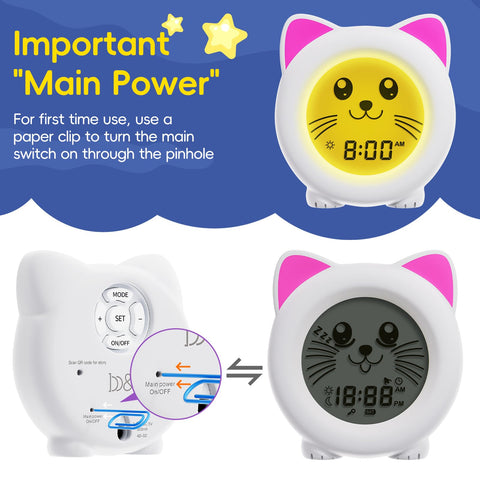 Cute cat face design on the B&H clock