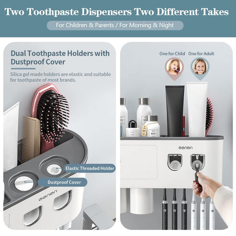 Built-in drawer stores floss and small bathroom accessories.