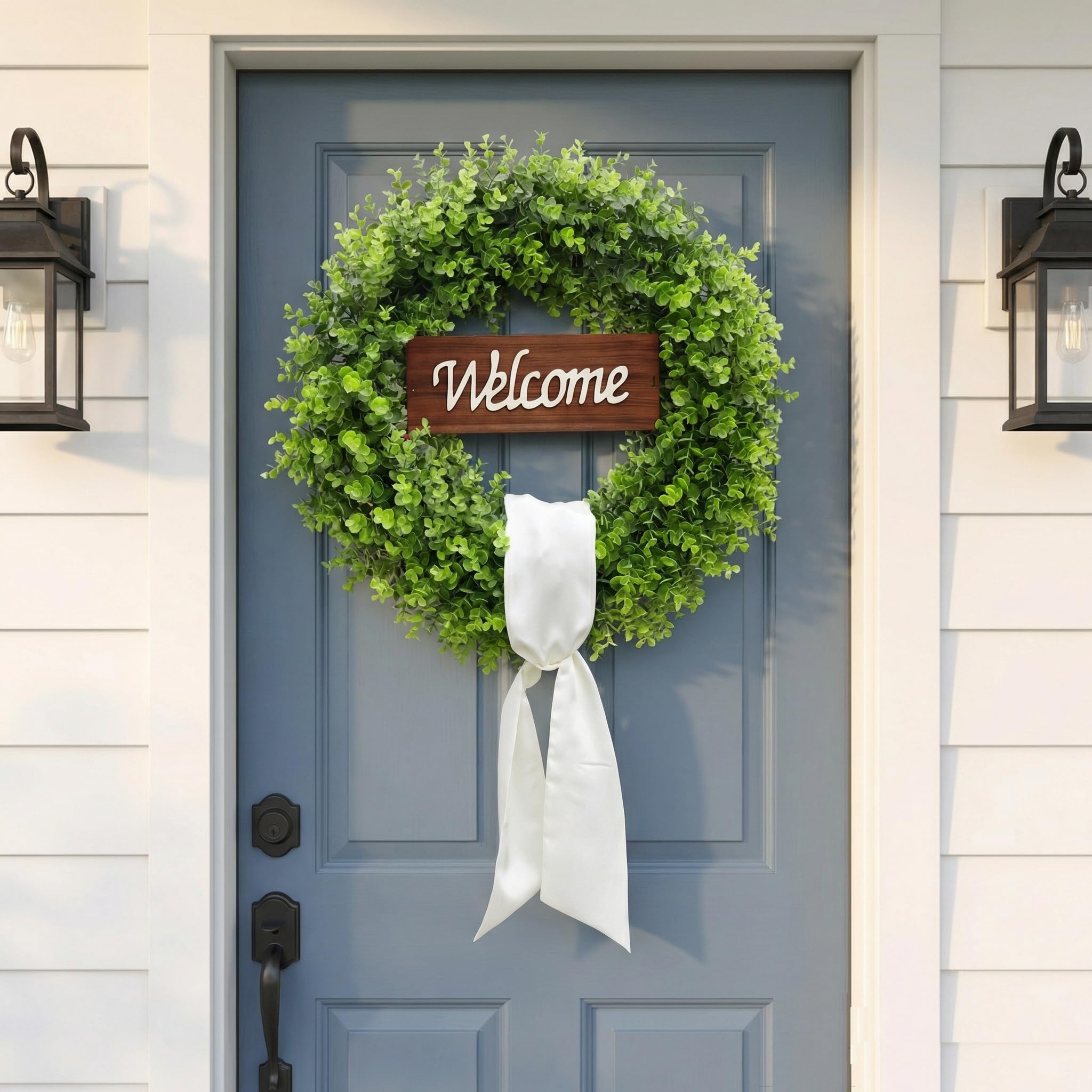 BHHDA UV-resistant outdoor wreath designed to withstand sun exposure.