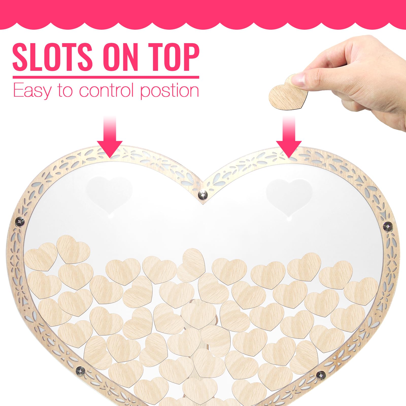 BHUCUTU wooden heart drop box securely collects notes for a heartfelt display.