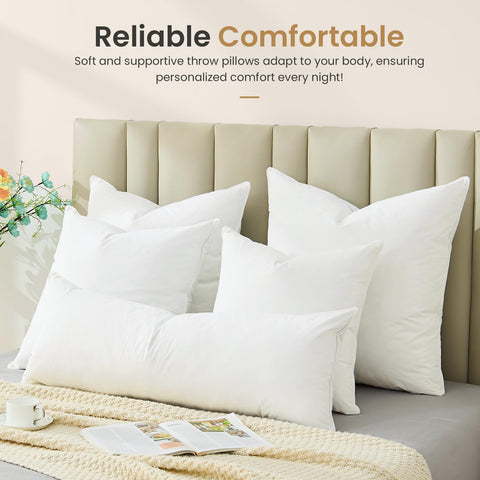 BHZ 12x20 pillow inserts fluffed to reveal cloud-soft edges and resilience.