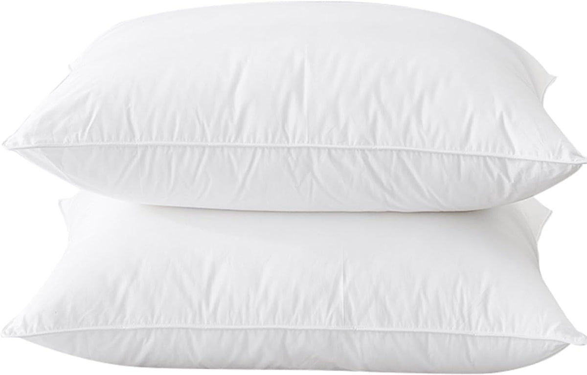 BHZ king size pillows close-up showing fluffy down for luxurious comfort.