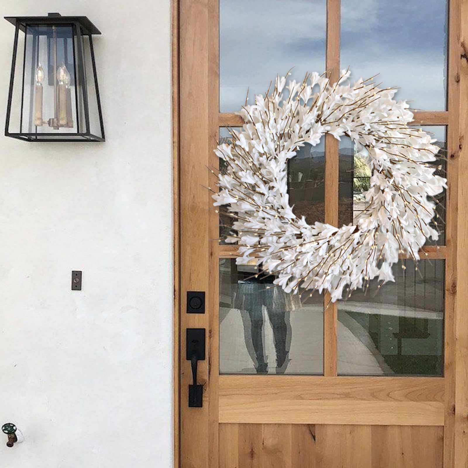 Bibelot Forsythia wreath garden-decor complements patio spaces