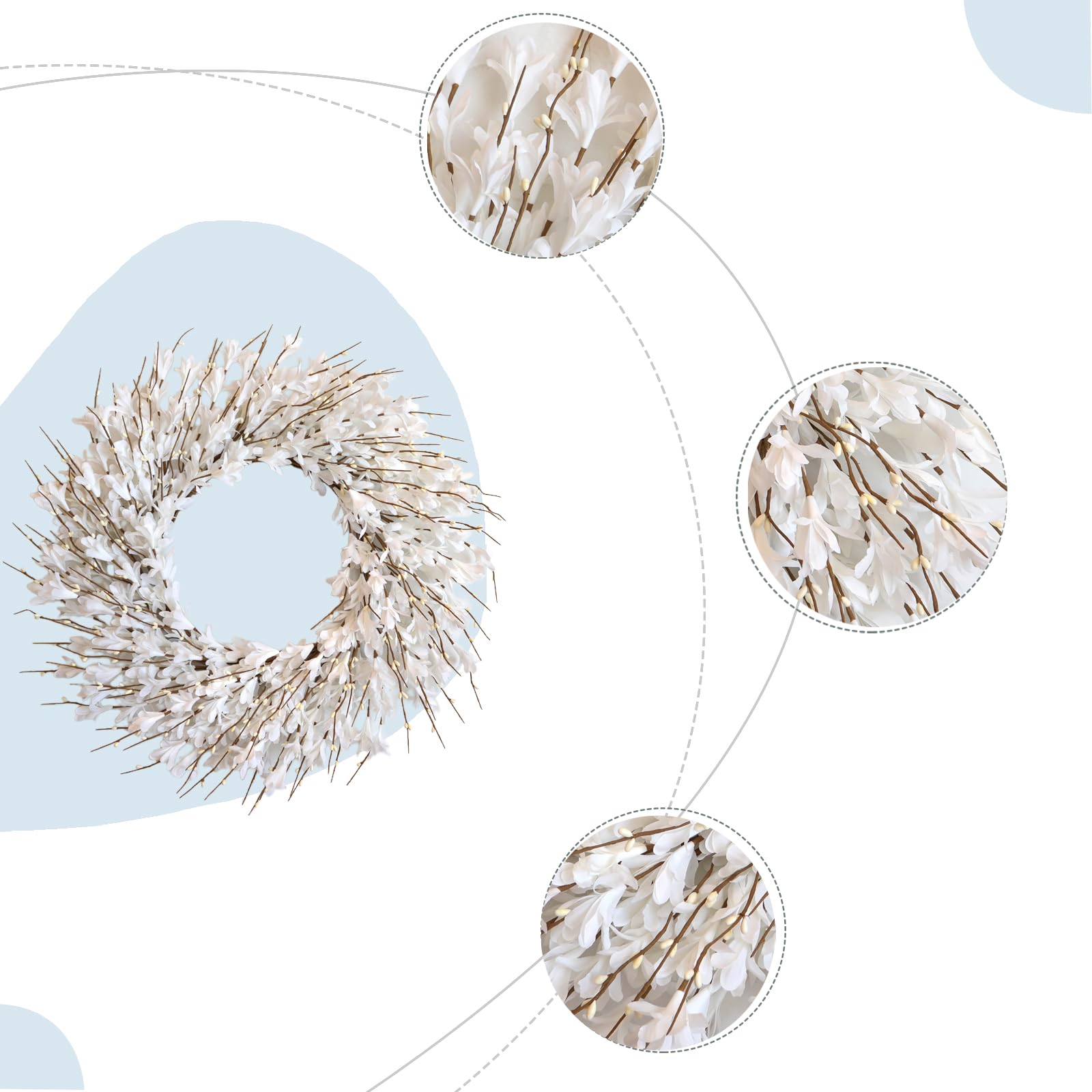 Bibelot Forsythia wreath wedding-backdrop offers timeless decor