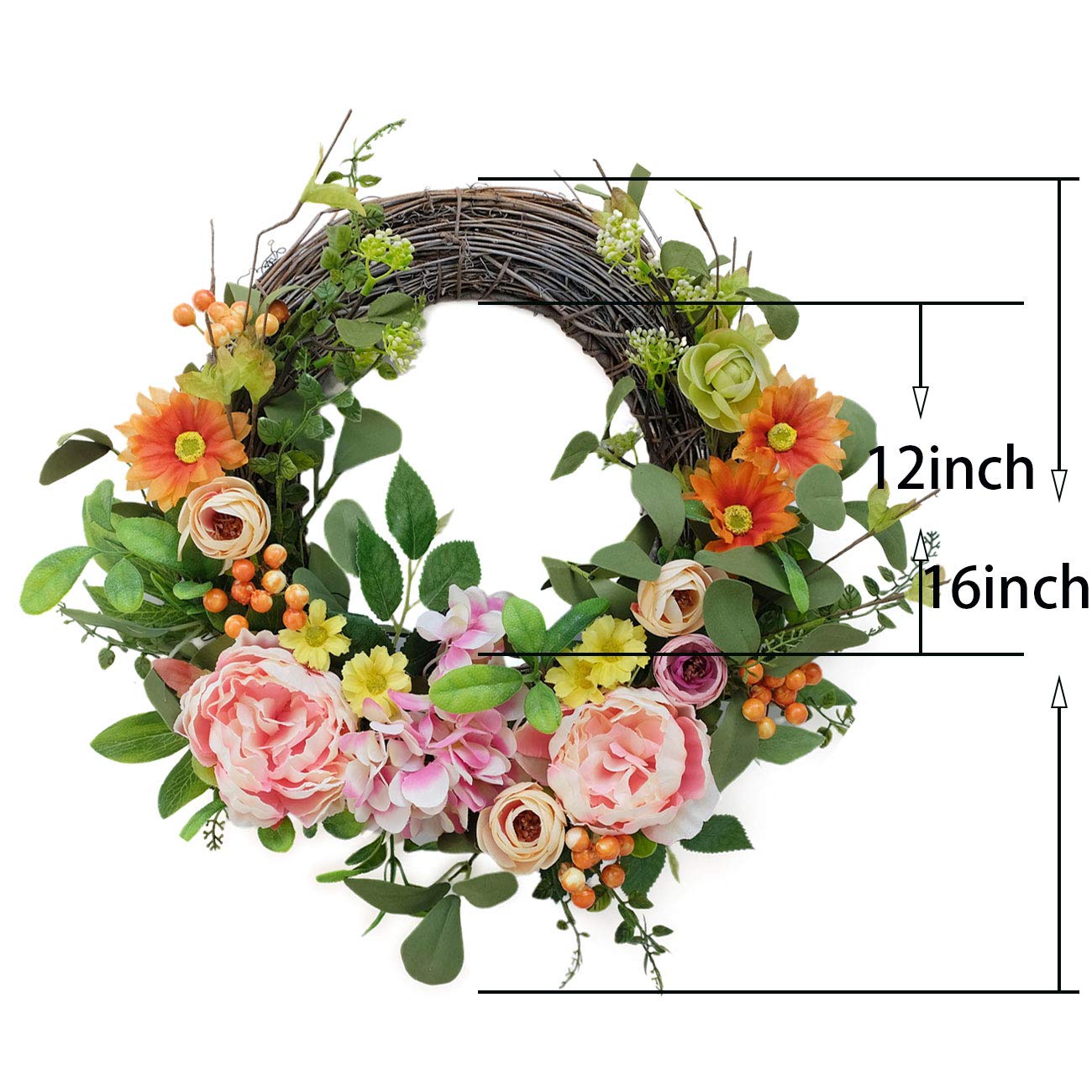 Bibelot grapevine wreath frame with green leaves adds rustic indoor charm.