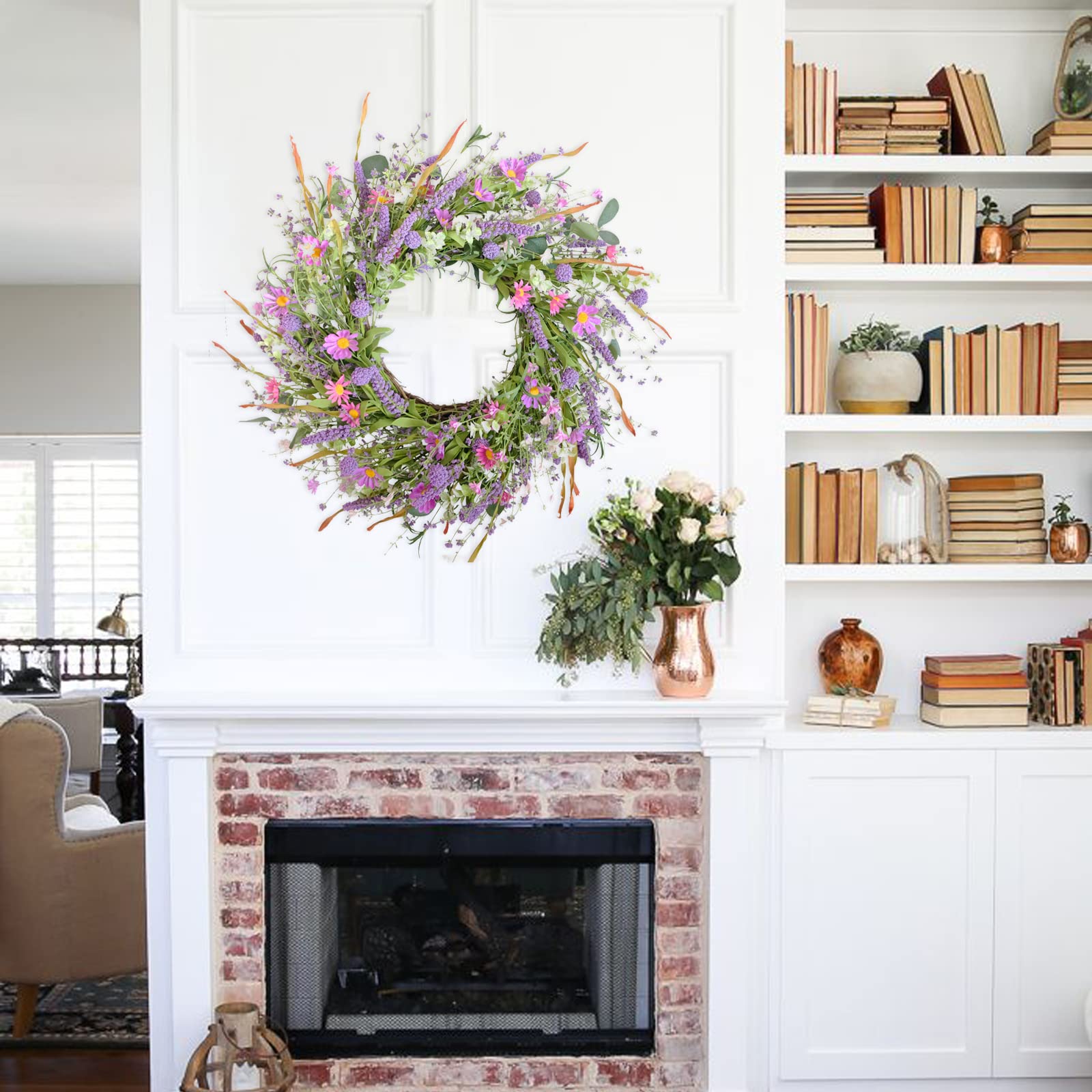 Bibelot lifelike wreath adds seasonal charm to any space.