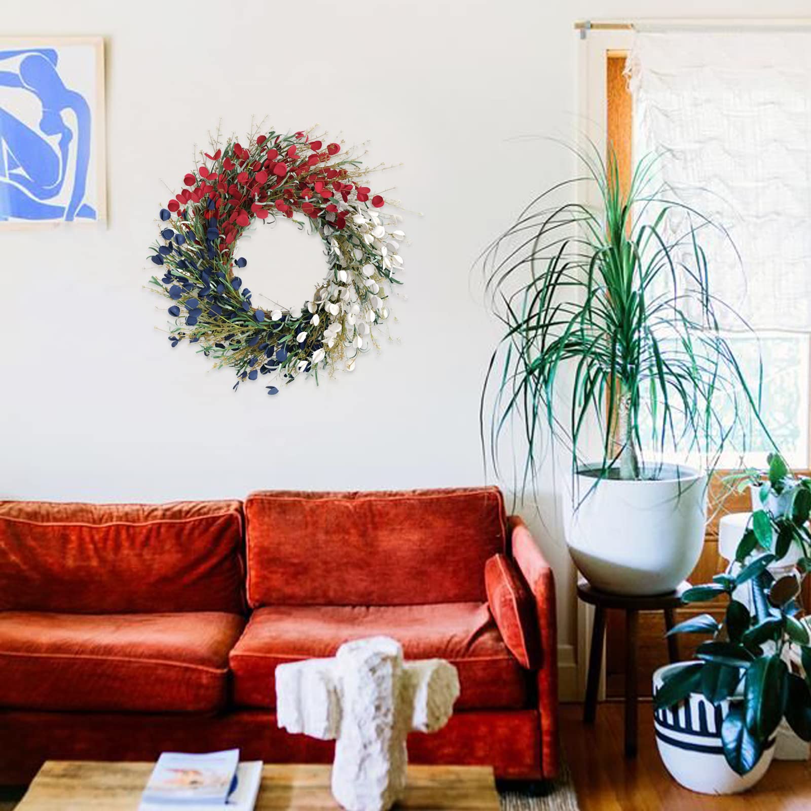 Bibelot Memorial Day and Independence Day wreath in bold colors