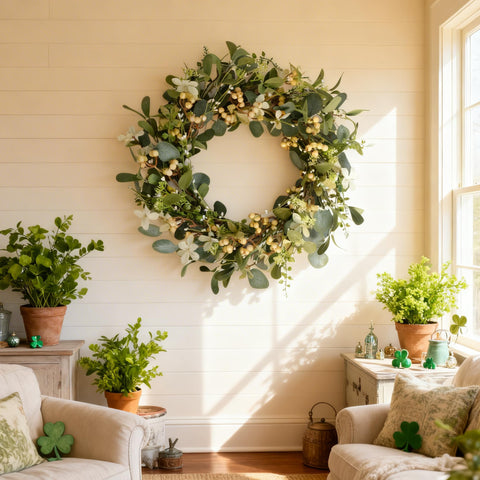 Bibelot wreath berries detail highlights vibrant color and festive appeal.