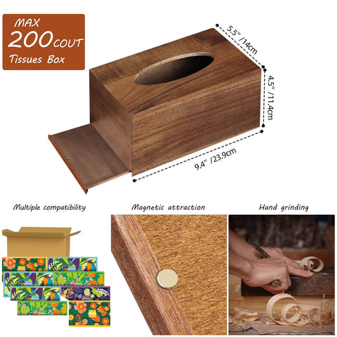 BIBELUN magnetic-bottom tissue box cover keeps tissue secure during movement.