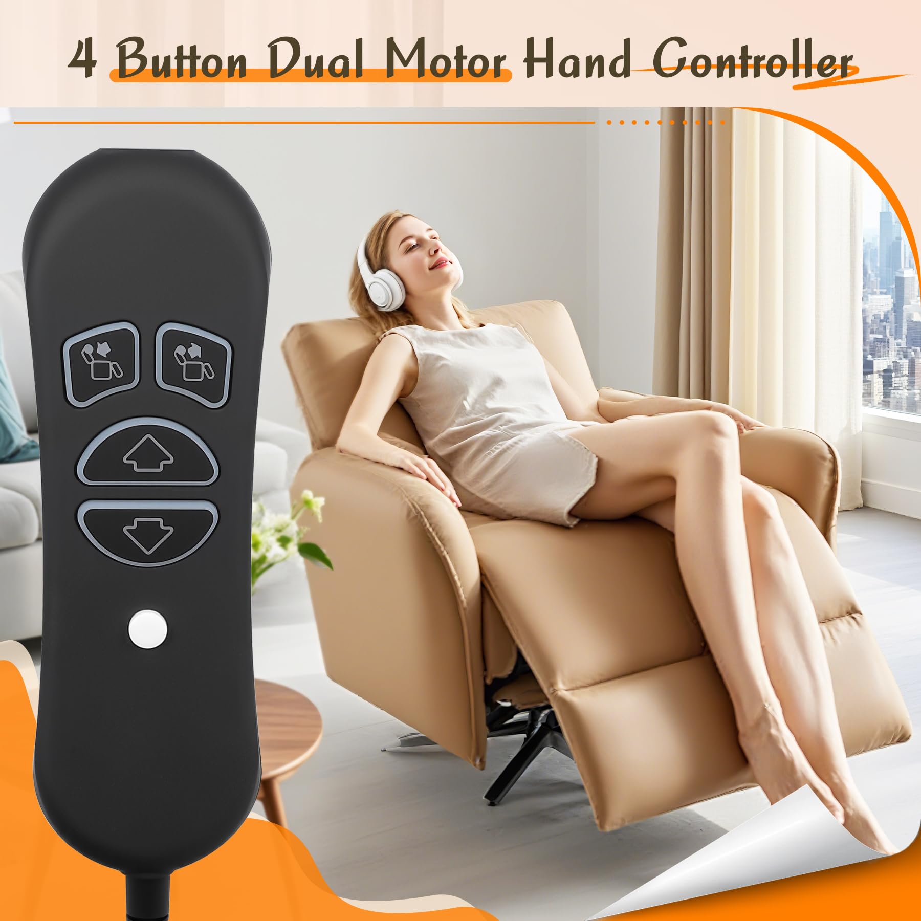 BIBIELF lift chair remote side view showing easy-access controls.