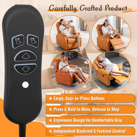 BIBIELF lift chair remote USB charging port enables device power.