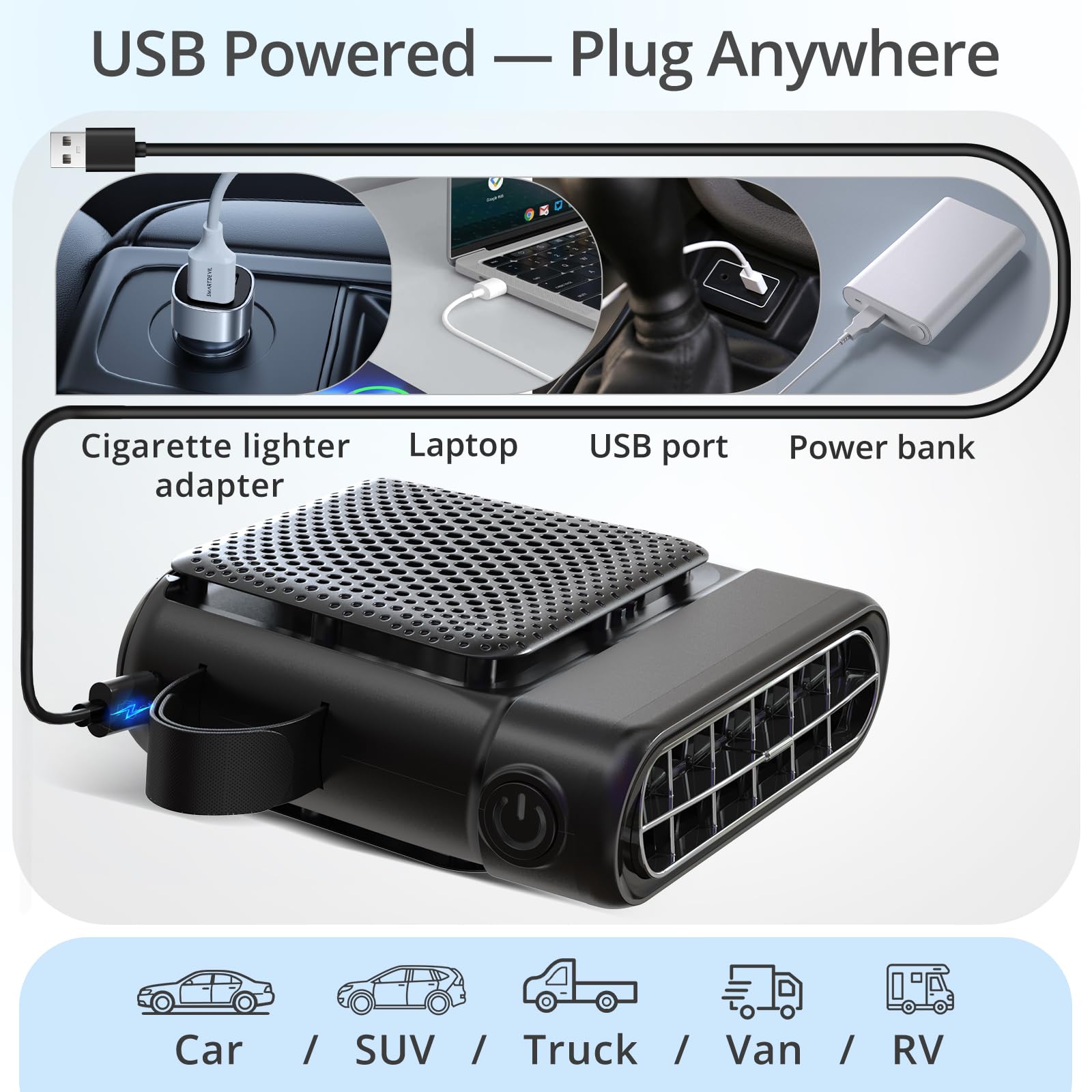 Bicboz compatible with most vehicles via USB charger.