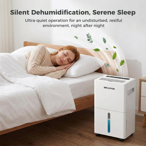 Bicepos dehumidifier with wheels for easy relocation.