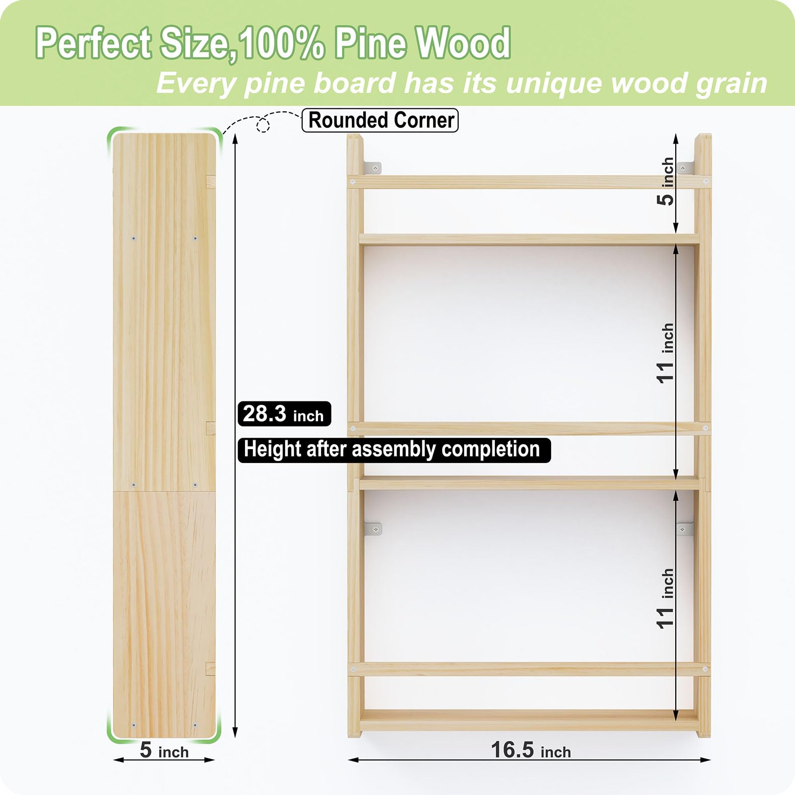 Bidami wall-mounted bookcase with durable design for everyday use.
