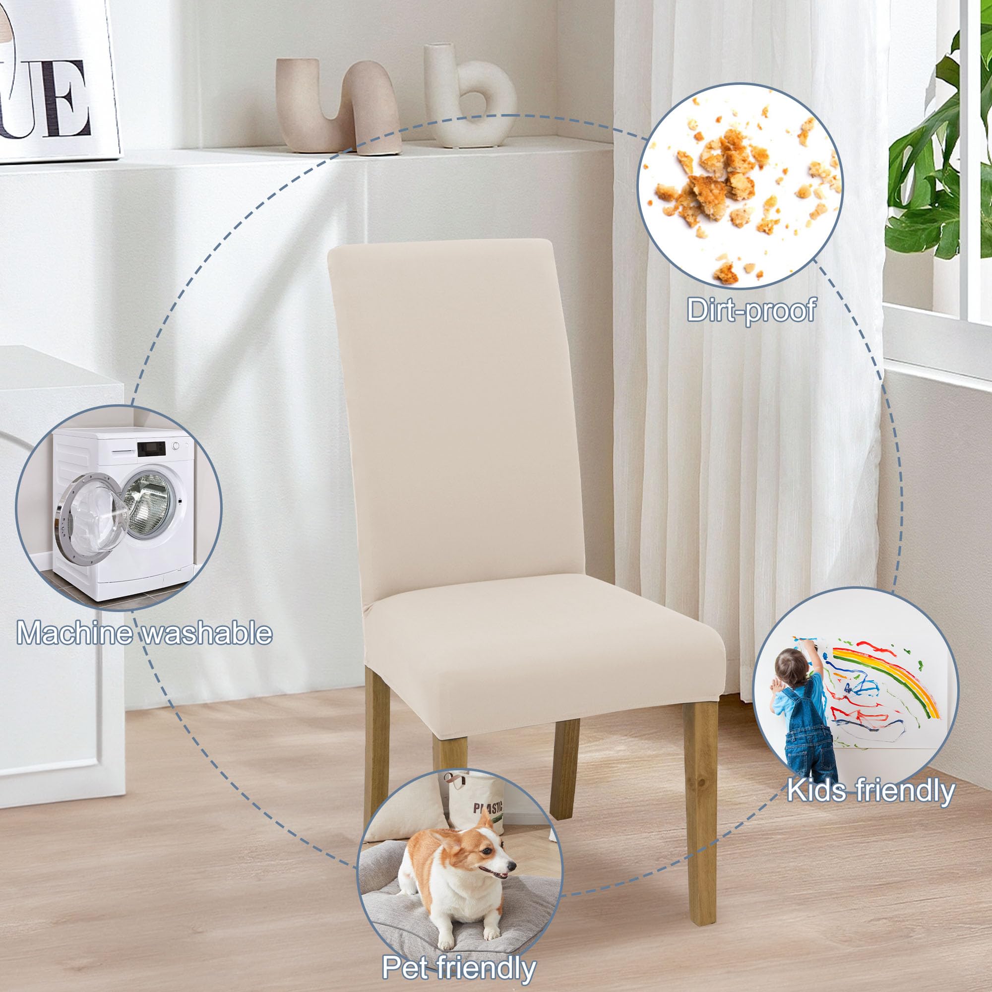 BIETYONE jacquard dining chair slipcover elevates elegance while providing durable chair protection