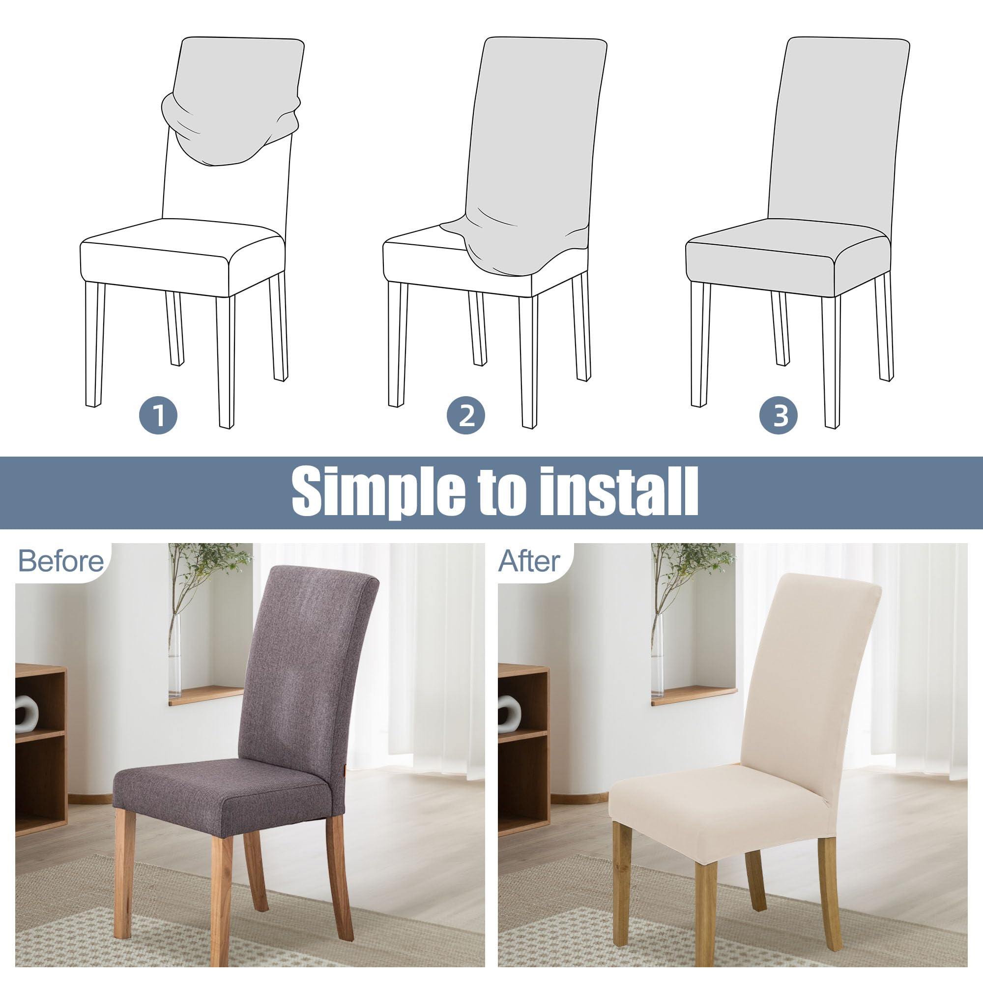 BIETYONE protective dining chair cover shields against stains scratches and daily use