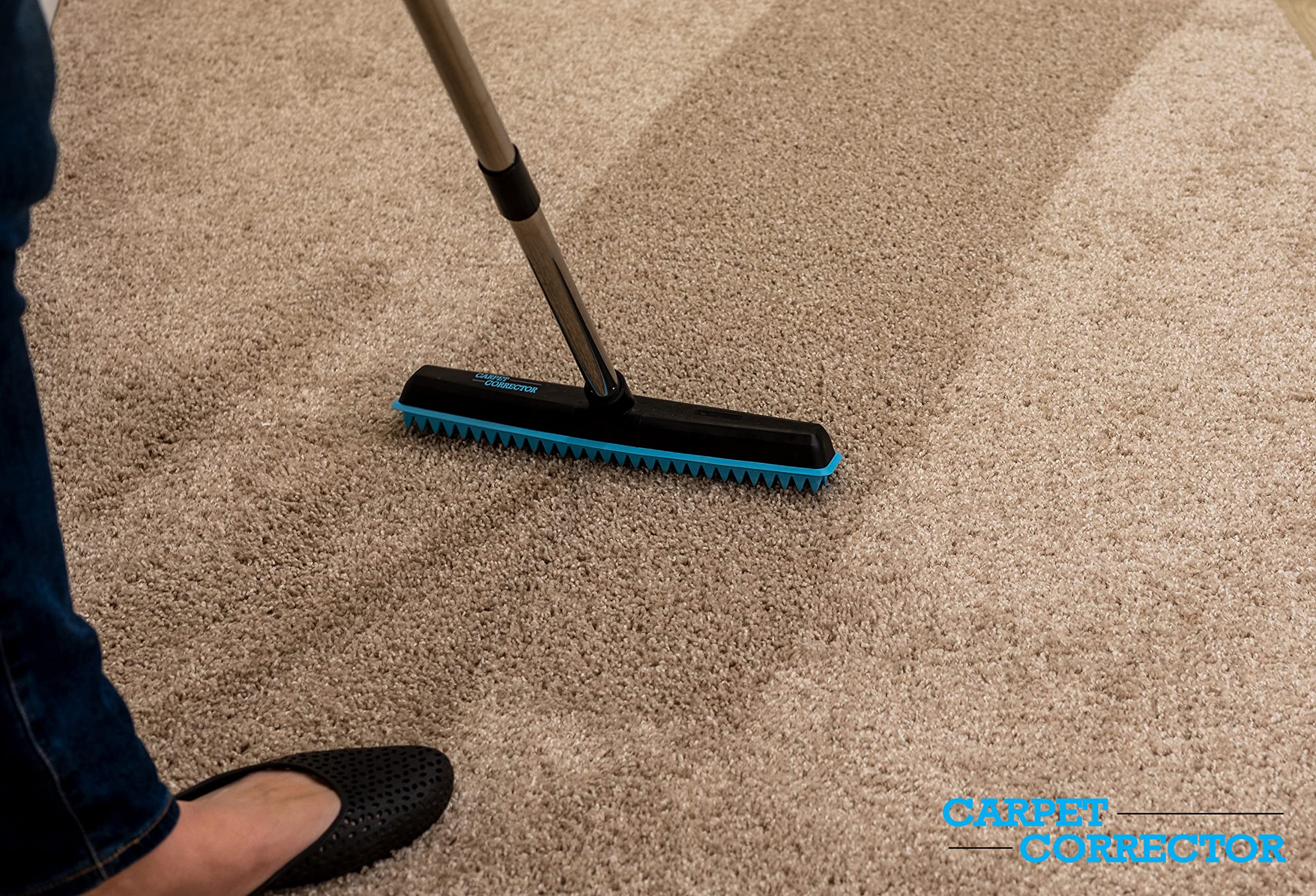 The Big Carpet Corrector transforms worn areas for a refreshed room.