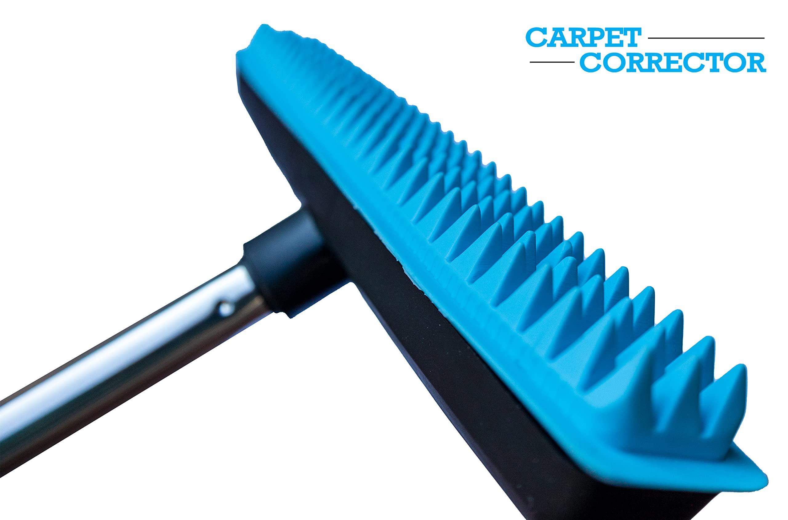 The Big Carpet Corrector straightens rug fringe for a neater edge.
