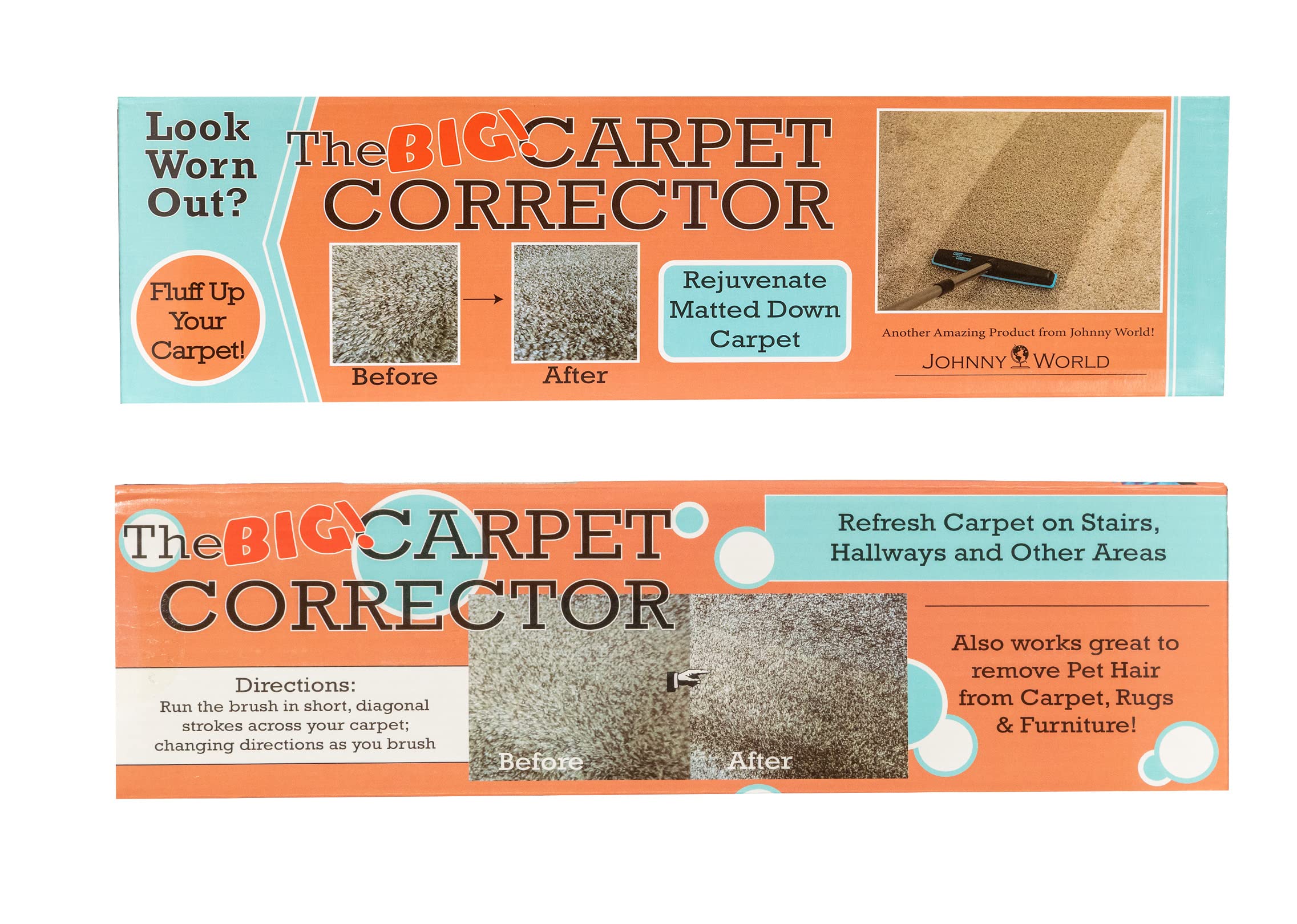 The Big Carpet Corrector wide 12-inch head covers large areas quickly.