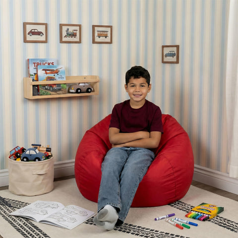 Built-in handle on the Big Joe bean bag for easy carrying.