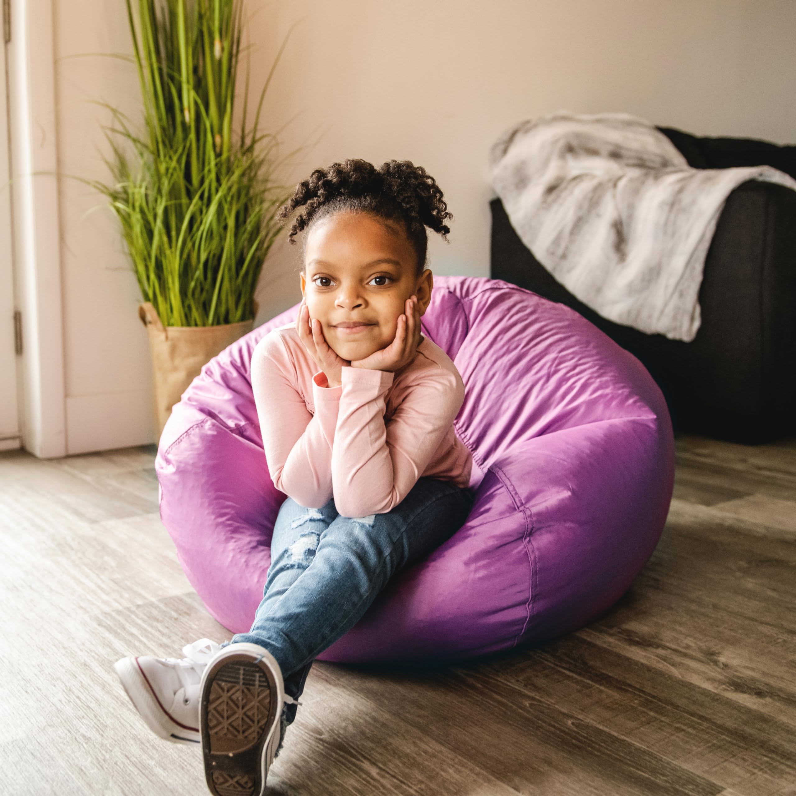 Big Joe Classic bean bag chair features precise fill for balanced comfort