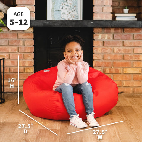 Big Joe Classic bean bag in reading nook for quiet moments.