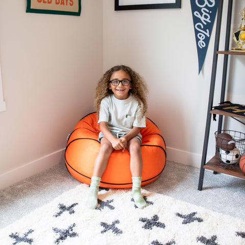 Big Joe Sports Ball Chair with handle for easy transport by kids